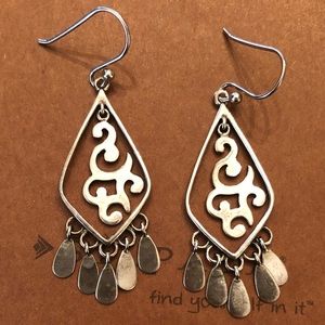 Vintage Silpada Sterling Silver Scroll Chandelier Earrings W1196